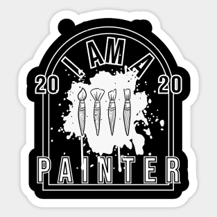 I am a Painter with Paintbrushes Sticker